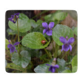 Planche À Découper Ladybug sur les fleurs de violet doux (Devant)