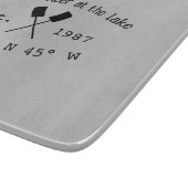 Planche À Découper Lake house et. Date année coordonnées personnalisé (Coin)