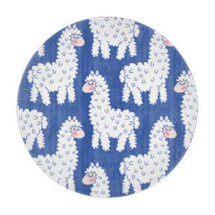 Planche À Découper Lama alpaca, motif vintage