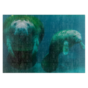 Planche À Découper Lamantin mère avec son veau à Crystal River
