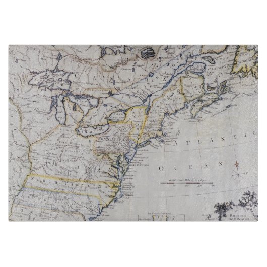 Planche À Découper L'AMÉRIQUE COLONIALE : CARTE, c1770 (Devant)