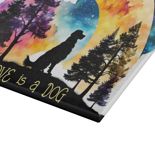 Planche À Découper L'amour est un chien qui vous attend *Personnalise (Coin)