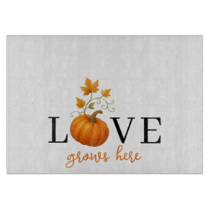 Planche À Découper L'AMOUR grandit ici Lettres citrouilles Automne