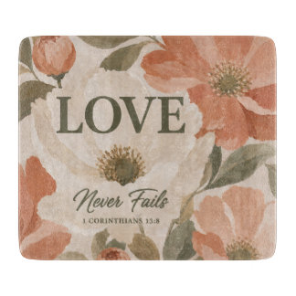 Planche À Découper L'AMOUR NE MANQUE JAMAIS | Cadeau de mariage chrét