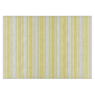 Planche À Découper Landes de bonbons jaune et blanc citron