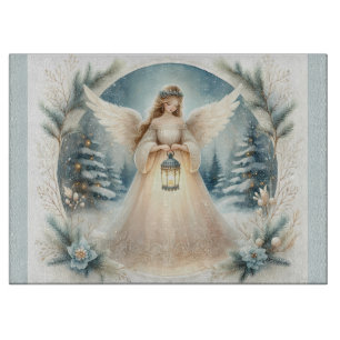 Planche À Découper L'ange céleste de l'hiver Lanterne de l'Espoir