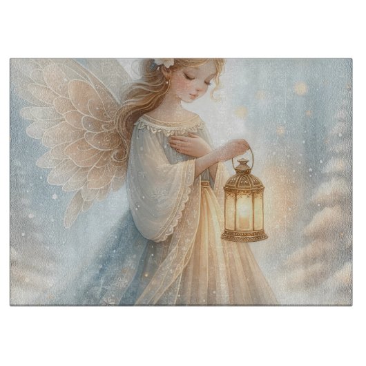 Planche À Découper Lanterne d'ange céleste d'hiver de réconfort (Devant)