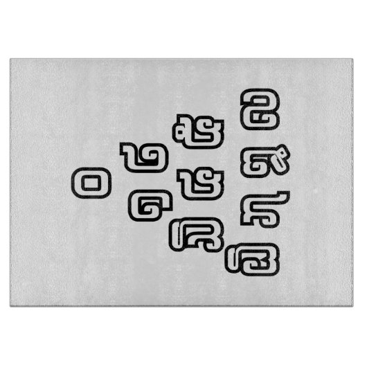 Planche À Découper Laos / Laos Numéros Pyramid Laotien Script (Devant)