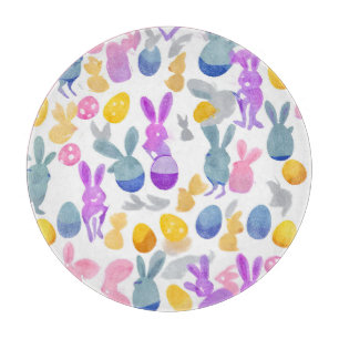 Planche À Découper lapin avec oeufs de pâques