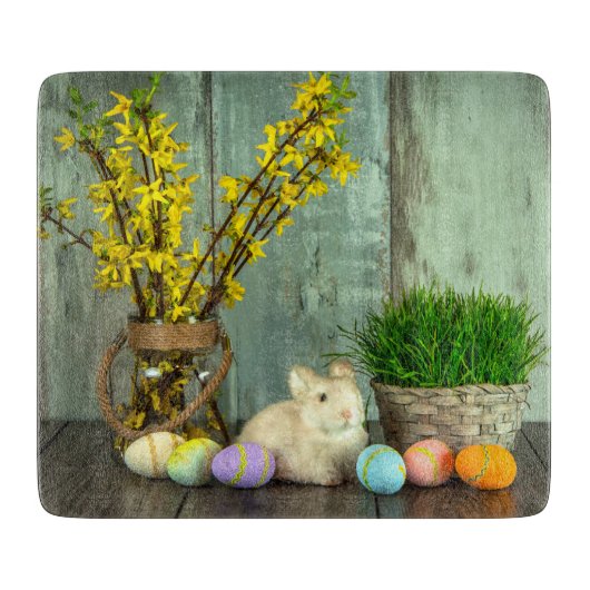 Planche À Découper Lapin de Pâques et scène d'oeuf (Devant)