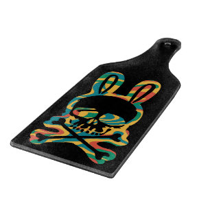 Planche À Découper Lapin de Pâques Tie Dye Rétro Lapin Crâne Os Croix