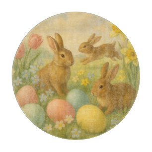 Planche À Découper Lapin de Pâques vintage/Œuf de Pâques/Printemps