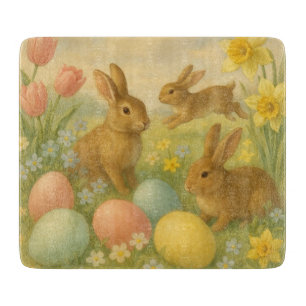 Planche À Découper Lapin de vintage/Œuf de Pâques/Printemps