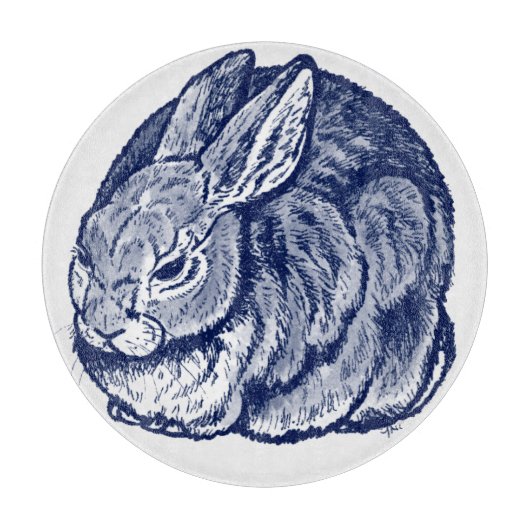 Planche À Découper Lapin Lapin Cobalt Bleu Encre blanche (Devant)
