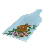 Planche À Découper Lapin Lapin Fleurs Roses (Coin)