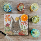 Planche À Découper Lapin Mignonne Lapin Automne Feuilles Rustiques