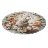 Planche À Découper Lapins de Pâques, oeufs et fleurs (Coin)