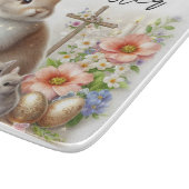 Planche À Découper Lapins de Pâques, Oeufs, Fleurs et une Croix (Coin)
