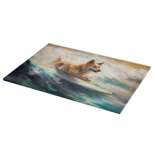 Planche À Découper Lapphund Plage Finlandaise Plage Surf Peinture (Coin)