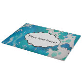 Planche À Découper L'aquarelle blanche bleue éclabousse (Coin)