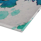 Planche À Découper L'aquarelle blanche bleue éclabousse (Coin)