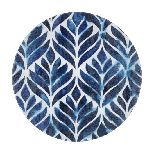 Planche À Découper L'aquarelle de cobalt couvre de tuiles IV (Devant)