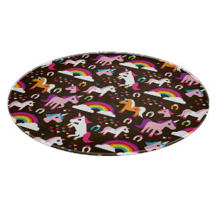 Planche À Découper l'arc-en-ciel de licorne badine le cheval