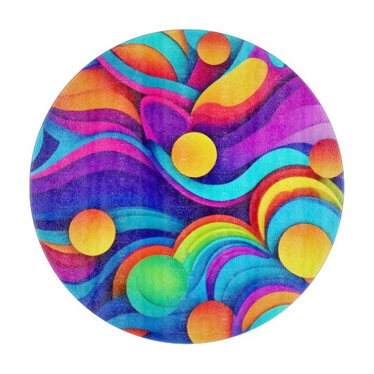 Planche À Découper L'art Abstrait des vagues (Devant)