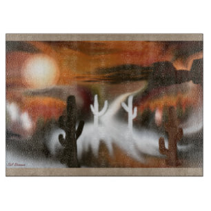 Planche À Découper L'art Abstrait du feu et de la glace au sud-ouest