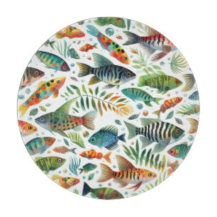 Planche À Découper L'art coloré du poisson sous-marin