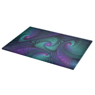 Planche À Découper L'art fractal abstrait moderne violet rencontre tu