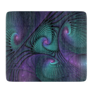 Planche À Découper L'art fractal abstrait moderne violet rencontre tu