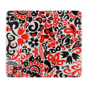 Planche À Découper L'art populaire ukrainien motif floral abstact