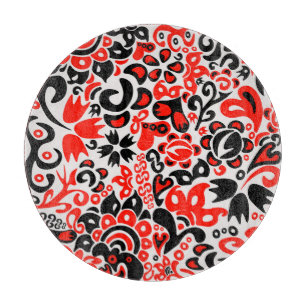 Planche À Découper L'art populaire ukrainien motif floral abstact