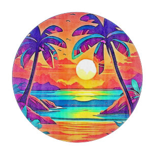 Planche À Découper L'art tropical du coucher de soleil