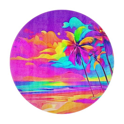 Planche À Découper L'art tropical vibrant (Devant)