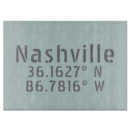 Planche À Découper Latitude de Nashville TN (Devant)