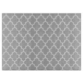 Planche À Découper Latticerie Gris, Quatrefoil, Trellis Marocain (Devant)