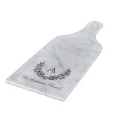 Planche À Découper Laurel Wreath Nom de famille Monogram Paddle Glass (Coin)