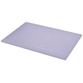 Planche À Découper Lavande Purple Script Moderne Fille Monogramme Nom (Coin)