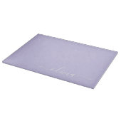 Planche À Découper Lavande Purple Script Moderne Fille Monogramme Nom (Coin)