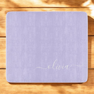 Planche À Découper Lavande Violet Moderne Écriture Féminine Monogramm
