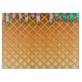 Planche À Découper Lavette de crème glacée rose cône avec arroses (Devant)