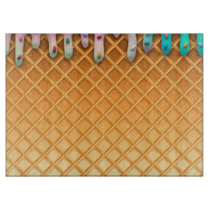 Planche À Découper Lavette de crème glacée rose cône avec arroses