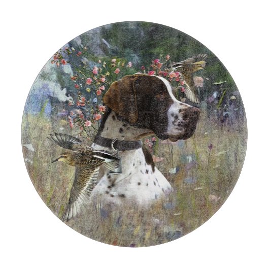 Planche À Découper Le beau pointeur dans le champ (Devant)