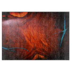 PLANCHE À DÉCOUPER LE BOIS MESQUÉ A L'AIR TURQUOISE INLAINE DE LA CAR