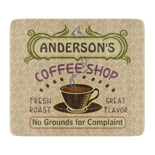 Planche À Découper Le café-restaurant avec la tasse créent vos (Devant)