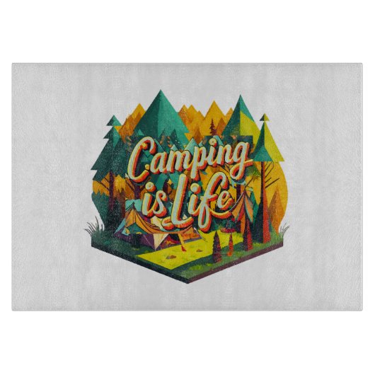 Planche À Découper Le camping est la vie (Devant)