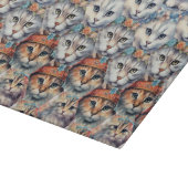 Planche À Découper Le chat fait face au Motif Hexagon (Coin)