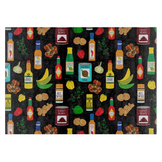 Planche À Découper Le chef caraïbe jamaïcain à la mode (Devant)